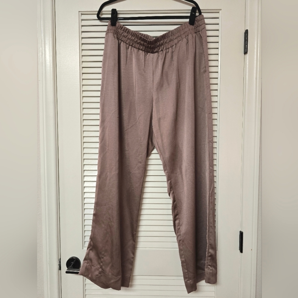 A New Day - (Plus-Size) Satin Lightweight Wide-Leg Pants With Pockets